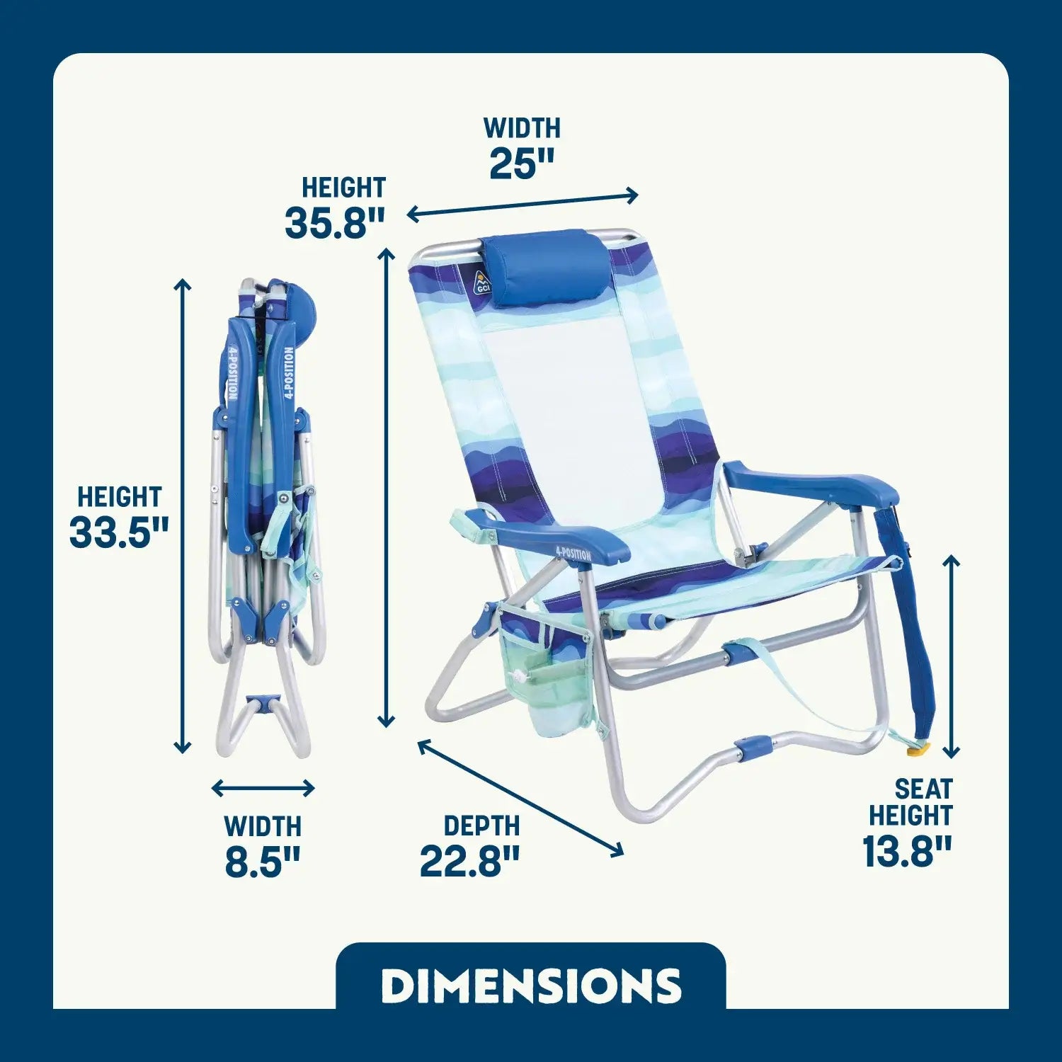 Bi-Fold Beach Chair | Featured Outdoor Choice | Outlandridge 6D3C 6R
