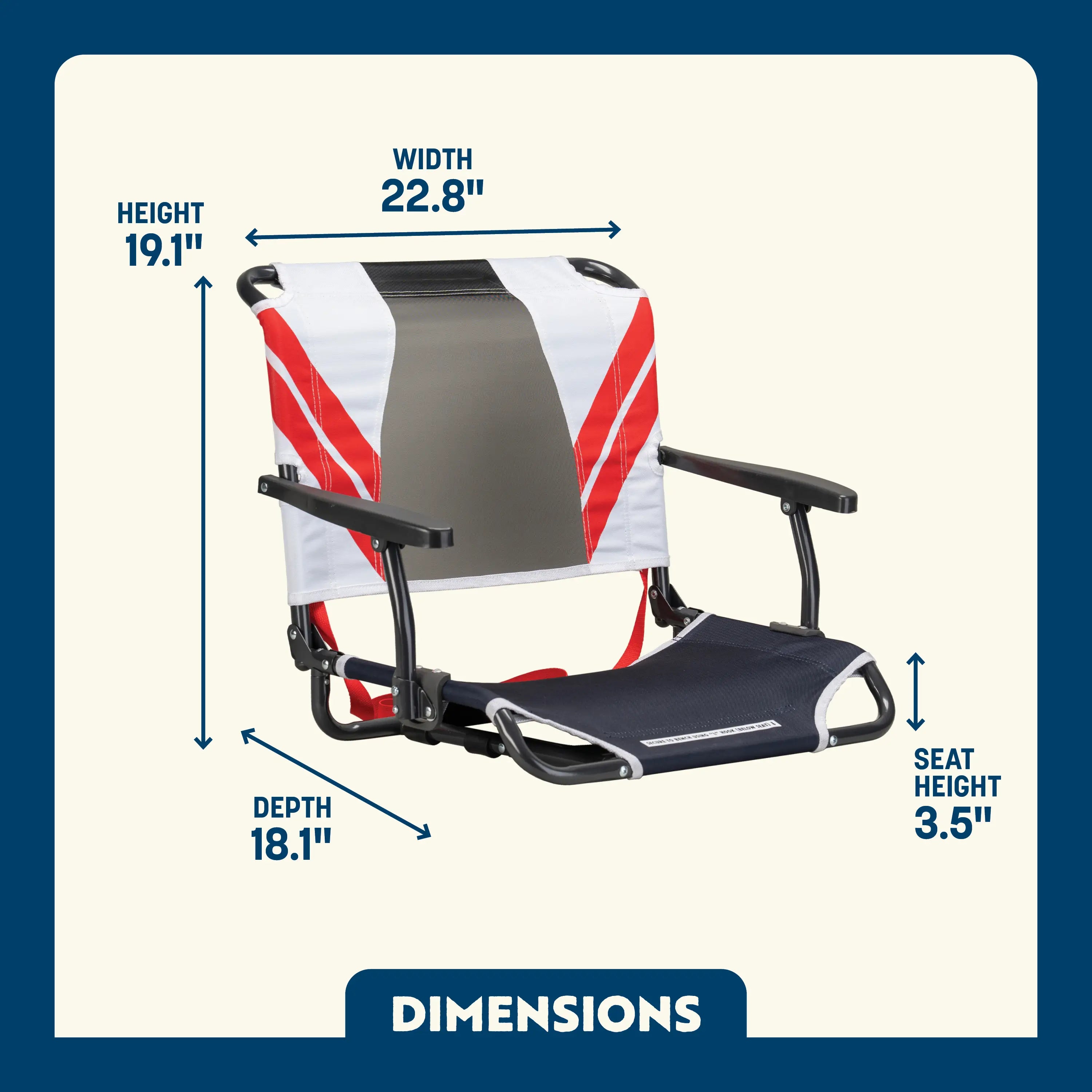 Big Comfort Stadium Chair with Armrests | Featured Outdoor Choice | Outlandridge 8967 wJ