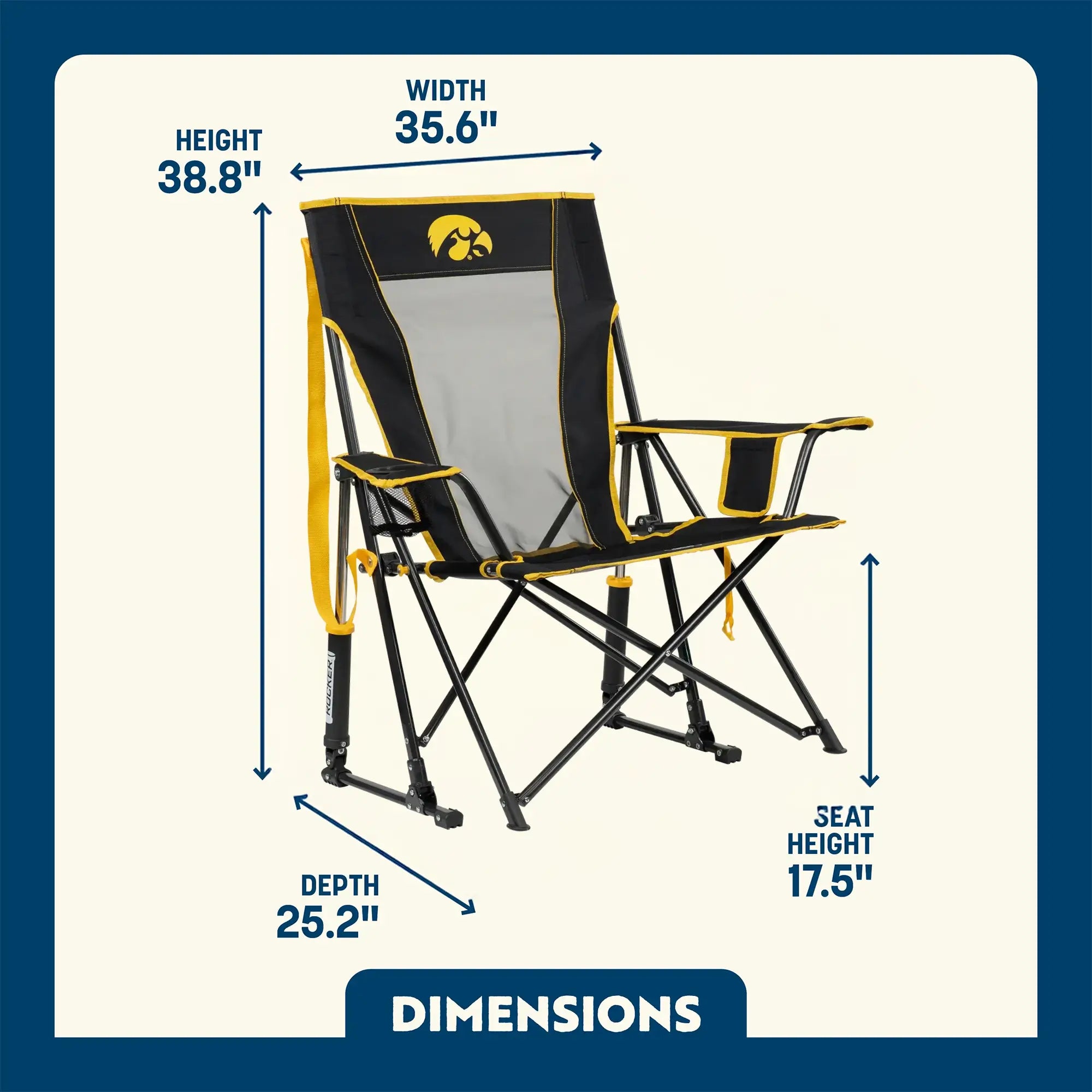 Comfort Pro Rocker - Iowa Hawkeyes | Featured Outdoor Choice | Outlandridge 2E65 Vo