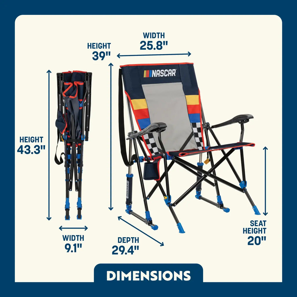NASCAR RoadTrip Rocker - Blue | Featured Outdoor Choice | Outlandridge 2804 sV